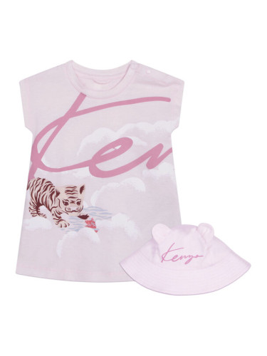 Kenzo Kids Комплект рокля и шапка K98105 Розов Regular Fit