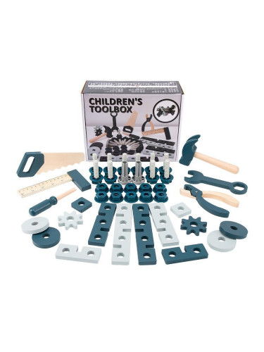 Детски дървен конструктор с инструменти 42 части