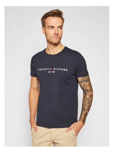 Tommy Hilfiger Тишърт Core Logo Tee MW0MW11465 Тъмносин Slim Fit