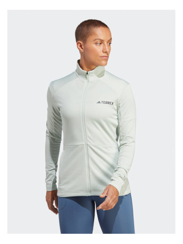 adidas Полар Terrex Multi Full-Zip Fleece Jacket HN5464 Зелен Slim Fit