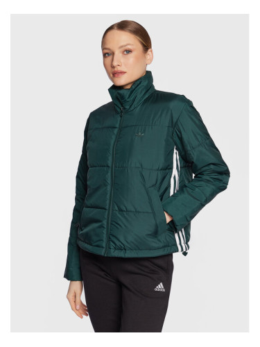 adidas Пухено яке HK5254 Зелен Loose Fit