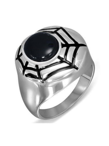 Дамски пръстен с черен ахат