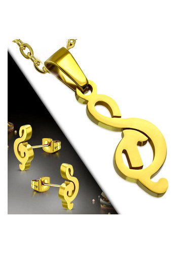 Комплект дамски бижута „Златен сол ключ“