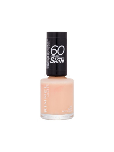 Rimmel London 60 Seconds Super Shine Лак за нокти за жени 8 ml Нюанс 401 Nude Nostalgia