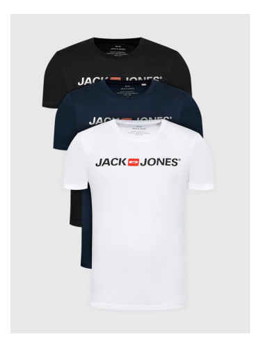 Jack&Jones Комплект 3 тишърти Corp Logo 12191330 Цветен Slim Fit