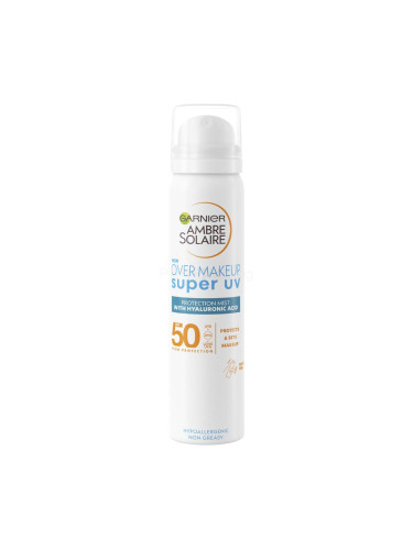 Garnier Ambre Solaire Super UV Over Makeup Protection Mist SPF50 Слънцезащитен продукт за лице 75 ml
