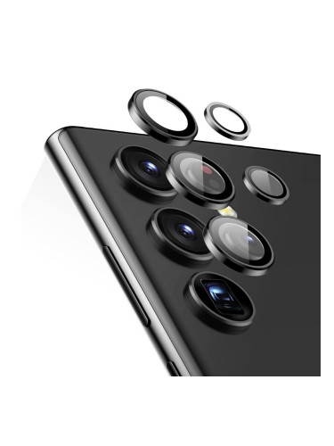 Протектор задна камера метални рингове MBX за Samsung Galaxy S22 Ultra 5G (S908B), Черен