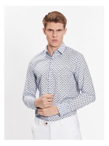 Hugo Риза 50490098 Сив Slim Fit