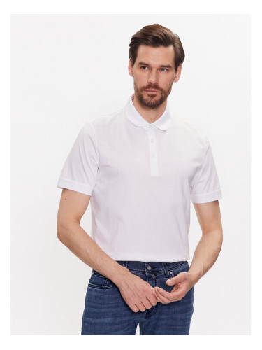 Pierre Cardin Тениска с яка и копчета 20584/000/2034 Бял Modern Fit
