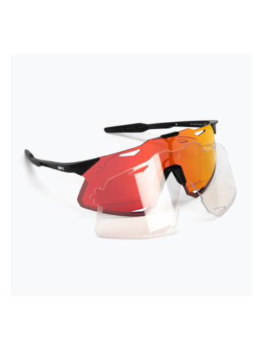 Очила за колоездене 100% Hypercraft матово черно/хипер червено многослойно огледало 60000-00006