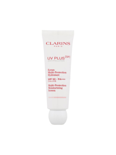 Clarins UV Plus 5P Multi-Protection Moisturizing Screen SPF50 Слънцезащитен продукт за лице за жени 50 ml Нюанс Rose