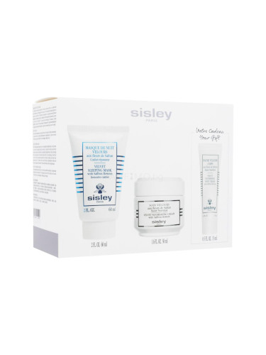 Sisley Velvet Nourishing Skincare With Saffron Flowers Duo Подаръчен комплект дневен крем за лице Velvet Nourishing Cream 50 ml + маска за лице Velvet Sleeping Mask With Saffron Flowers 60 ml + крем за тяло Velvet Nourishing Body Cream 15 ml