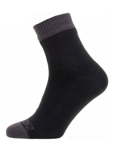 Sealskinz Waterproof Warm Weather Ankle Length Sock Black/Grey S Чорапи за колоездене