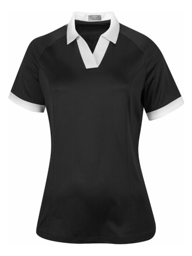 Callaway Womens Short Sleeve V-Placket Colourblock Caviar XS Риза за поло