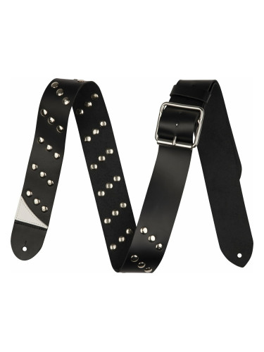 Jackson Diagonal Stud Leather Каишка за китара Black