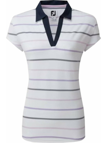 Footjoy Cap Sleeve Colour Block Womens Polo Shirt White/Navy S
