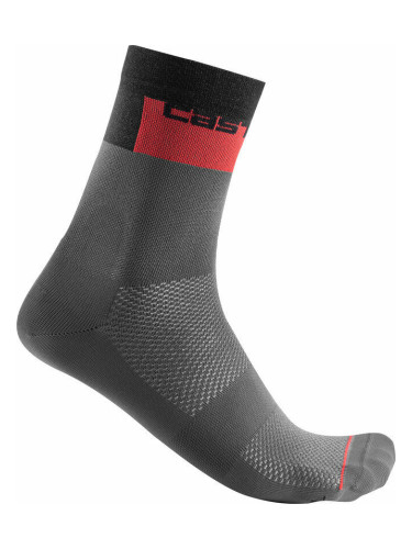 Castelli Blocco 15 Sock Dark Gray L/XL Чорапи за колоездене
