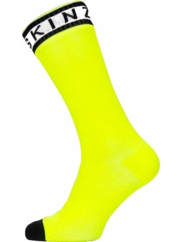 Sealskinz Waterproof Warm Weather Mid Length Sock With Hydrostop Neon Yellow/Black/White M Чорапи за колоездене