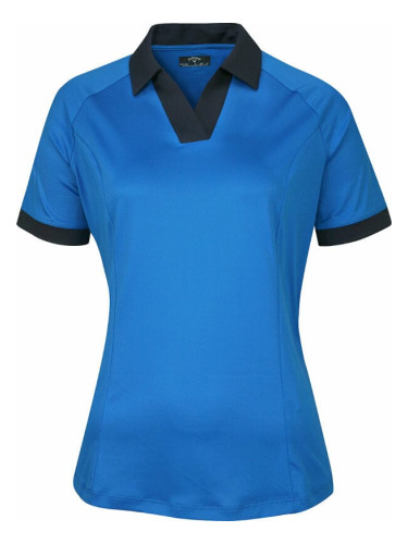 Callaway Womens Short Sleeve V-Placket Colourblock Blue Sea Star L Риза за поло