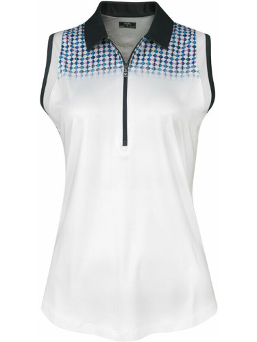 Callaway Womens Engineered Evanescent Geo Sleeveless Brilliant White L Риза за поло