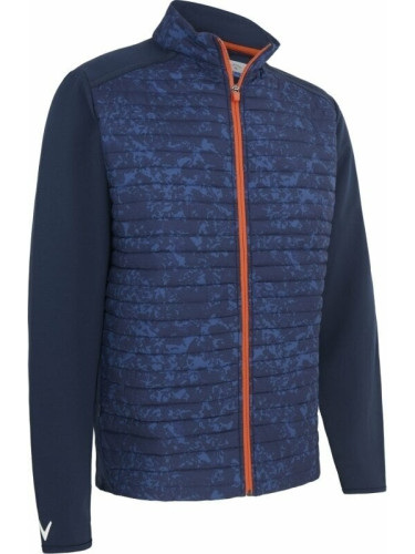 Callaway Abstract Camo Printed Mixed Media Full Zip Navy Blazer XS Суитшърт