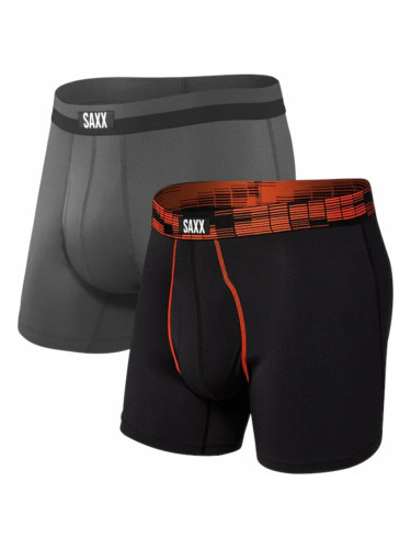 SAXX Sport Mesh 2-Pack Boxer Brief Black Digi Dna/Graphite S Фитнес бельо