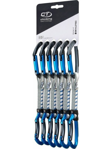Climbing Technology Lime Set NY Quickdraw Anthracite/Electric Blue Solid Straight/Solid Bent Gate 12.0