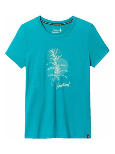 Smartwool Women’s Sage Plant Graphic Short Sleeve Tee Slim Fit Deep Lake S Тениска