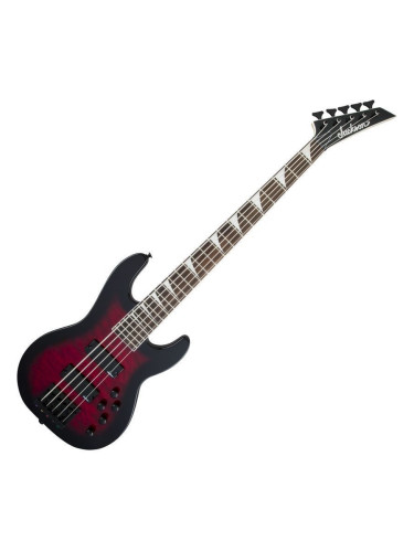 Jackson JS Series Concert Bass JS3VQ AH Transparent Red Burst 5-струнна бас китара