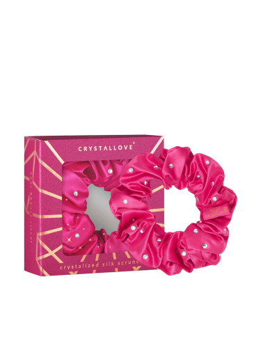 CRYSTALLOVE Crystalized Silk Scrunchie - Hot Pink  Аксесоари дамски  