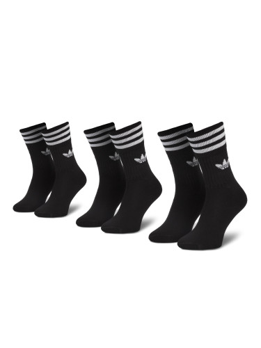 Комплект 3 чифта дълги чорапи мъжки adidas Solid Crew Sock S21490 Черен