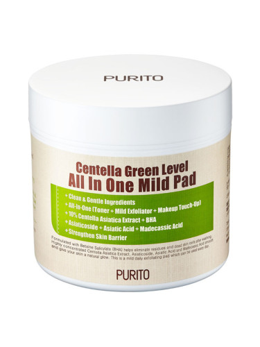 PURITO Centella Green Level All In One Mild Pad Ексфолиант за лице дамски 130ml