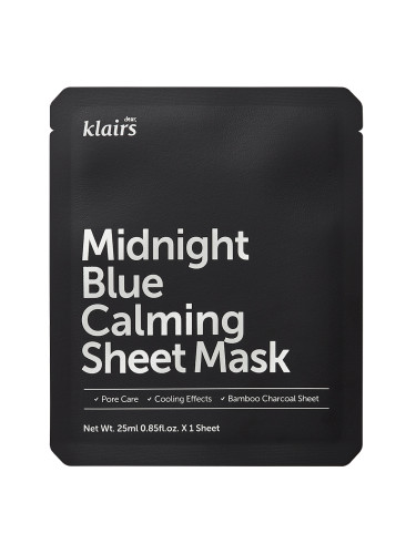 KLAIRS Midnight Blue Calming Sheet Mask Маска за лице дамски 25ml