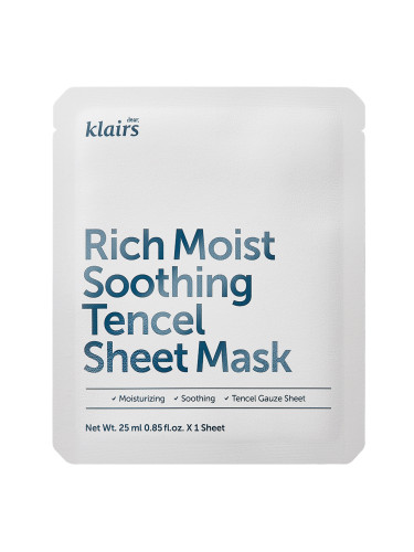 KLAIRS Rich Moist Soothing Tencel Sheet Mask Маска за лице дамски 25ml