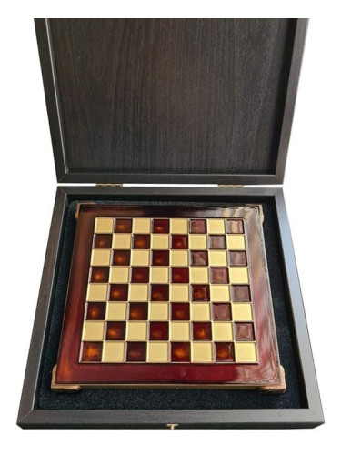  Луксозен ръчно изработен шах Manopoulos, 20 х 20 cm, бордо