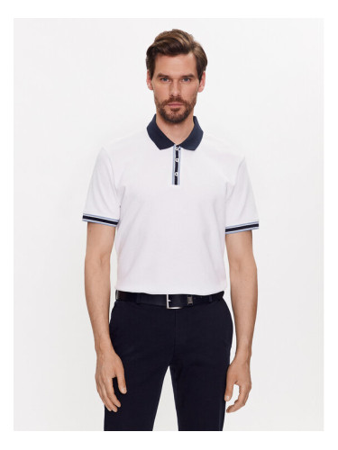 Pierre Cardin Тениска с яка и копчета 20714/000/2052 Бял Regular Fit