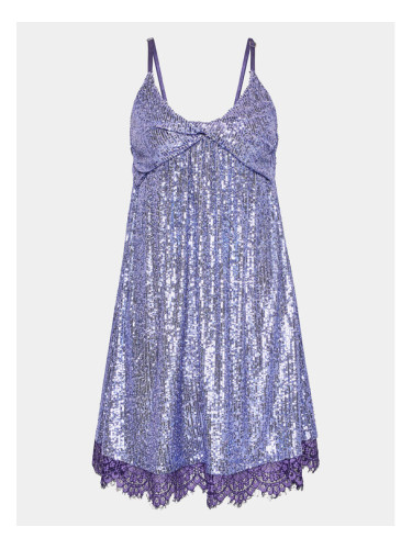 Please Коктейлна рокля A1OESE0000 Виолетов Relaxed Fit