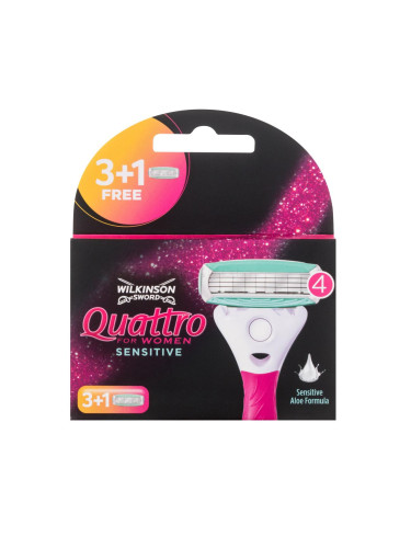 Wilkinson Sword Quattro For Women Sensitive Резервни ножчета за жени Комплект