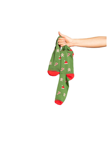 Свързани Чорапи с Капси iSocks Christmas, Коледни, Шапка, Бисквитка, Близалка
