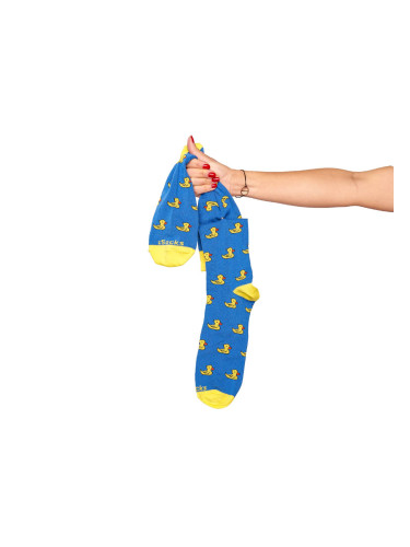 Свързани Чорапи iSocks Emoticons, Синьо и Жълто, Патета