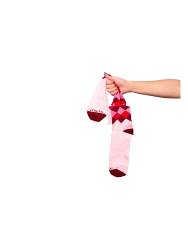 Свързани чорапи iSocks Rhombus, розово, ромбове