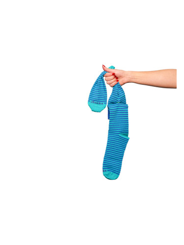 Свързани чорапи iSocks Stripe 4, тюркоаз и лилаво, райе 4 мм