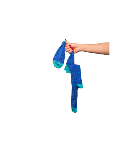 Свързани чорапи iSocks Small Dots, лилаво и тюркоаз, малки точки