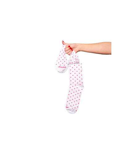 Свързани чорапи iSocks Small Dots, бяло и розово, малки точки
