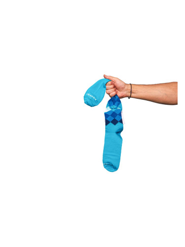 Свързани чорапи iSocks Rhombus, синьо и бяло, ромбове