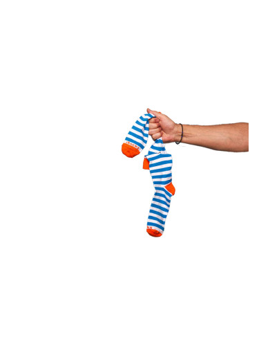 Свързани чорапи iSocks Stripe 10, бяло и синьо, райе