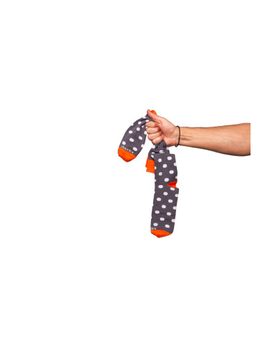 Свързани чорапи iSocks Big Dots, сиво и бяло, големи точки