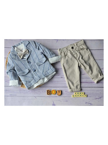 Premium официален бебешки комплект със сако от фино плетиво