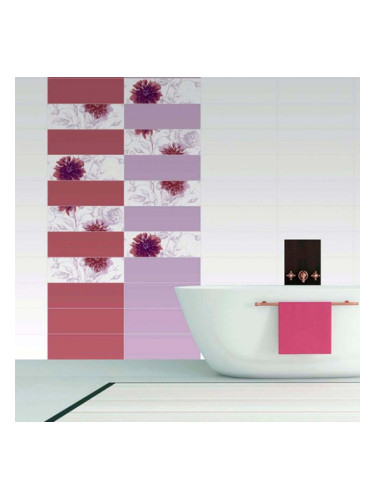 Silk freja Beatrice - колекция плочки за баня в бяло, розово и лилаво с флорални мотиви