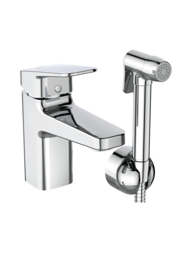 Стоящ смесител за умивалник H75 с хигиенен душ